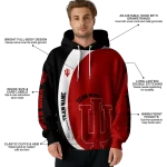 custom indiana hoosiers minimalist design red black hoodie best selling