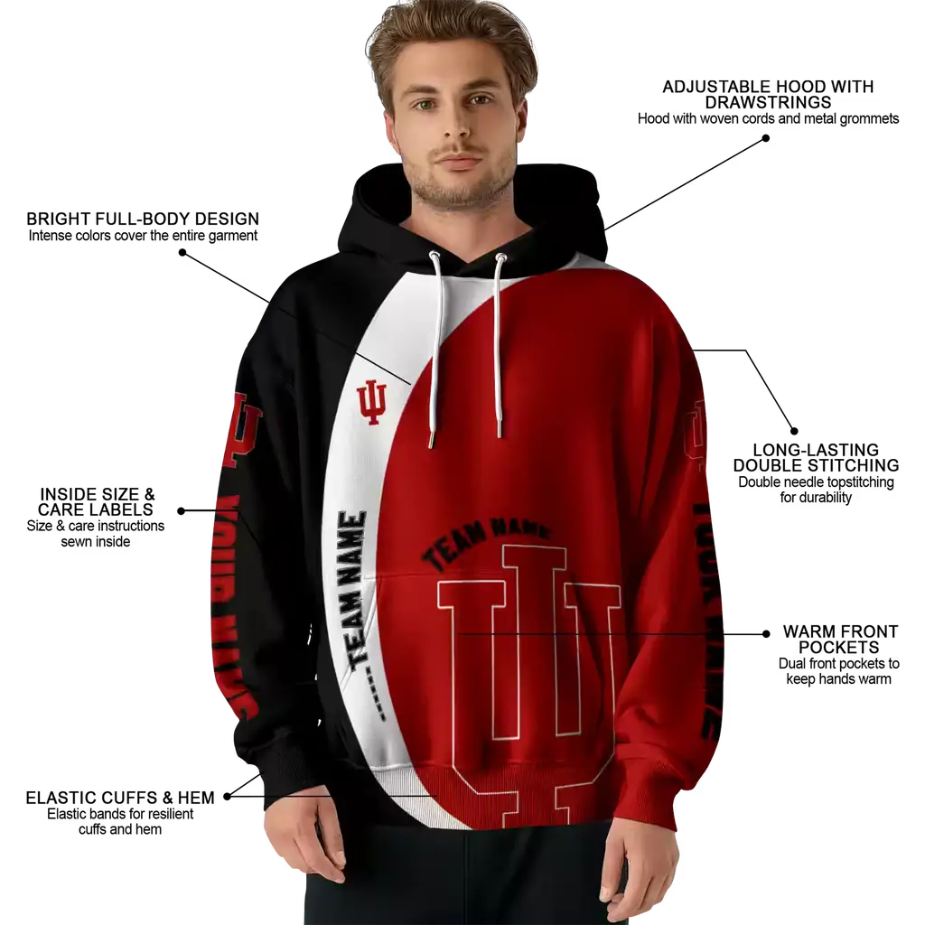 custom indiana hoosiers minimalist design red black hoodie latest model custom indiana hoosiers minimalist design red black hoodie latest model
