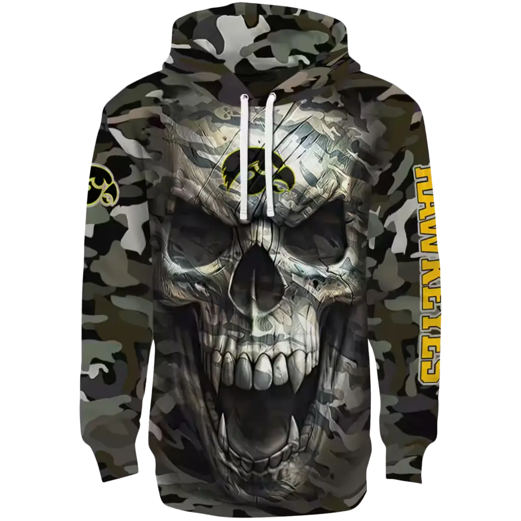 custom iowa hawkeyes camo skull hoodie best selling custom iowa hawkeyes camo skull hoodie best selling