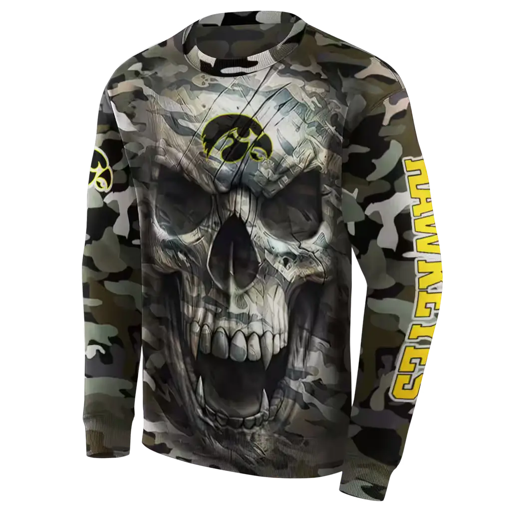 custom iowa hawkeyes camo skull hoodie new arrival custom iowa hawkeyes camo skull hoodie new arrival