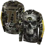 custom iowa hawkeyes camo skull hoodie best selling