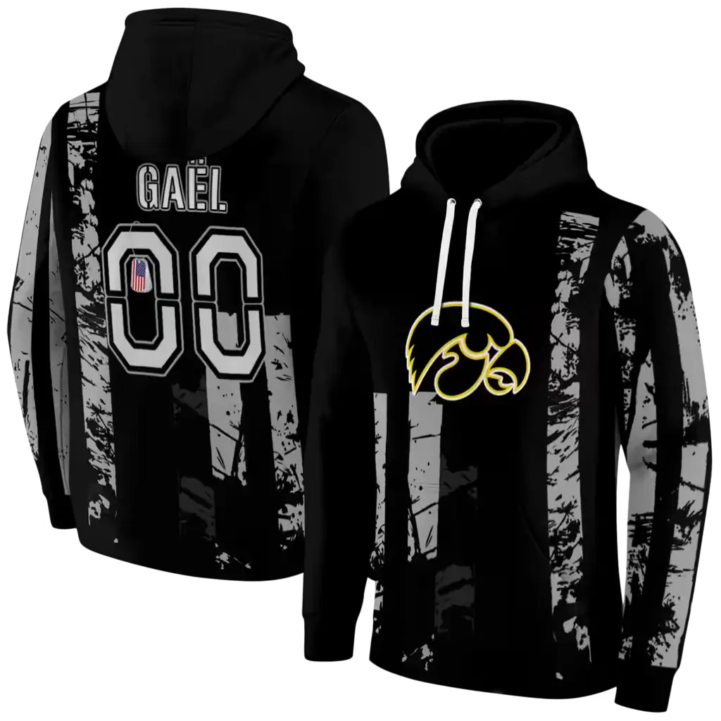 custom iowa hawkeyes distressed flag black hoodie fashion forward custom iowa hawkeyes distressed flag black hoodie fashion forward