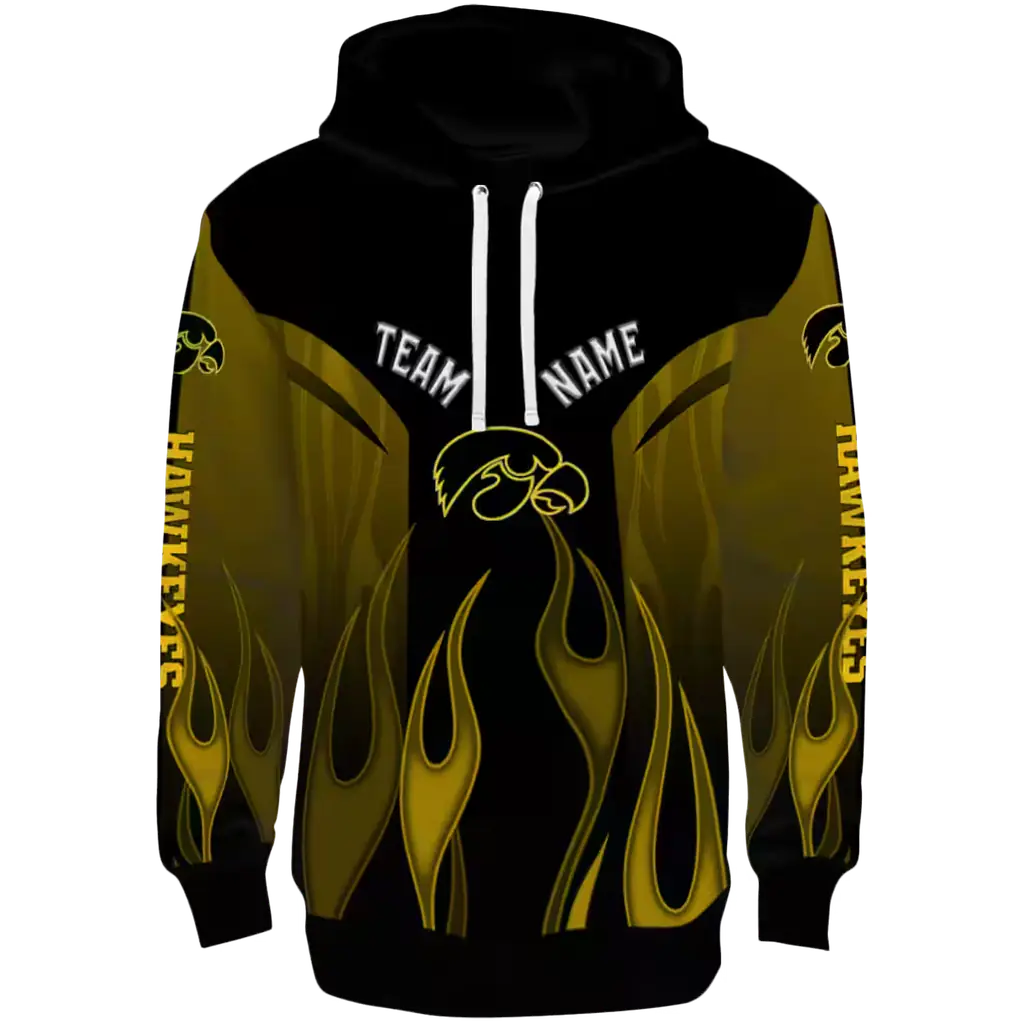 custom iowa hawkeyes flame design black hoodie best selling custom iowa hawkeyes flame design black hoodie best selling