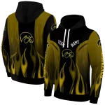 custom iowa hawkeyes flame design black hoodie best selling
