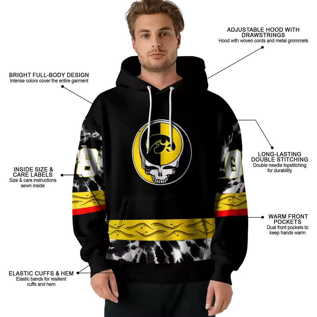 custom iowa hawkeyes grateful vibes black hoodie latest model custom iowa hawkeyes grateful vibes black hoodie latest model