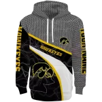 custom iowa hawkeyes hexagonal mesh black gray hoodie best selling