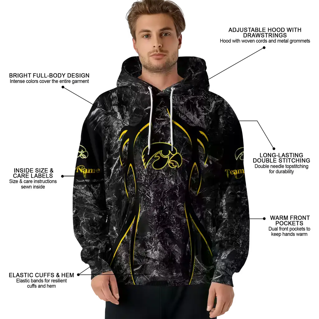 custom iowa hawkeyes hunting theme black hoodie latest model custom iowa hawkeyes hunting theme black hoodie latest model