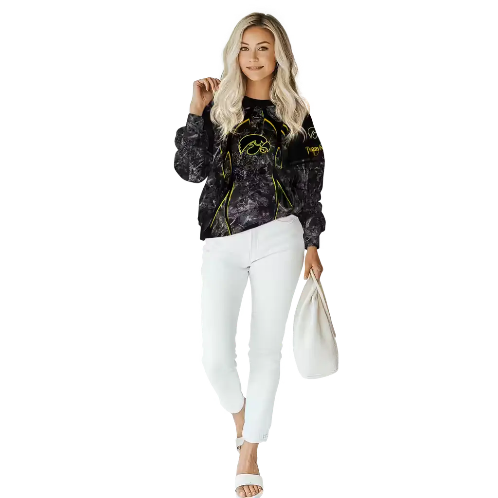 custom iowa hawkeyes hunting theme black hoodie trendy custom iowa hawkeyes hunting theme black hoodie trendy