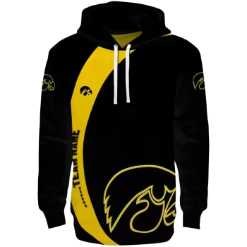 custom iowa hawkeyes minimalist design black hoodie best selling