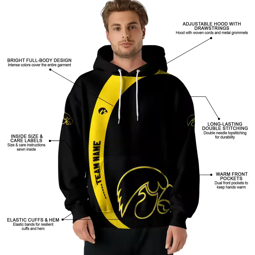 custom iowa hawkeyes minimalist design black hoodie latest model custom iowa hawkeyes minimalist design black hoodie latest model