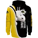 custom iowa hawkeyes peeking snoopy black hoodie best selling