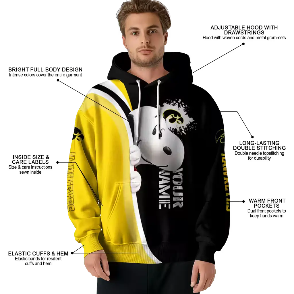 custom iowa hawkeyes peeking snoopy black hoodie latest model custom iowa hawkeyes peeking snoopy black hoodie latest model