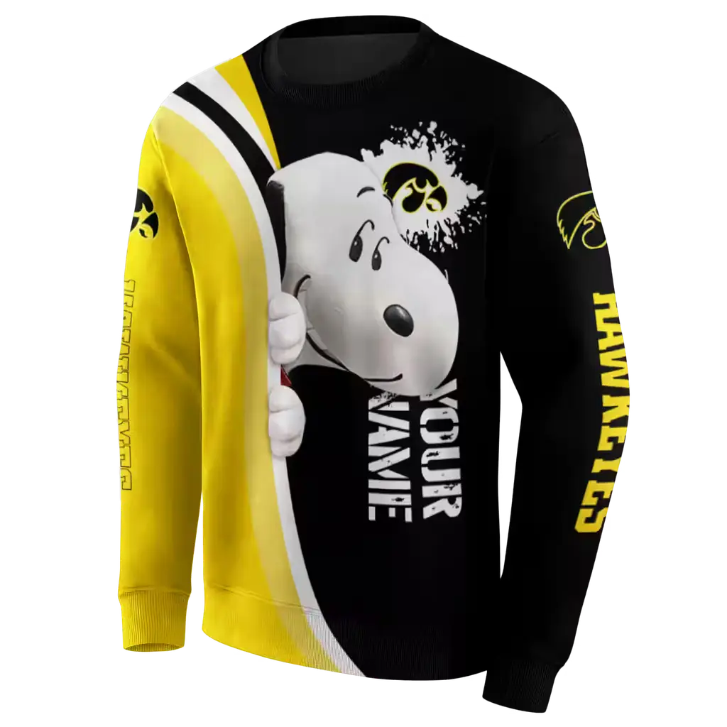 custom iowa hawkeyes peeking snoopy black hoodie new arrival custom iowa hawkeyes peeking snoopy black hoodie new arrival