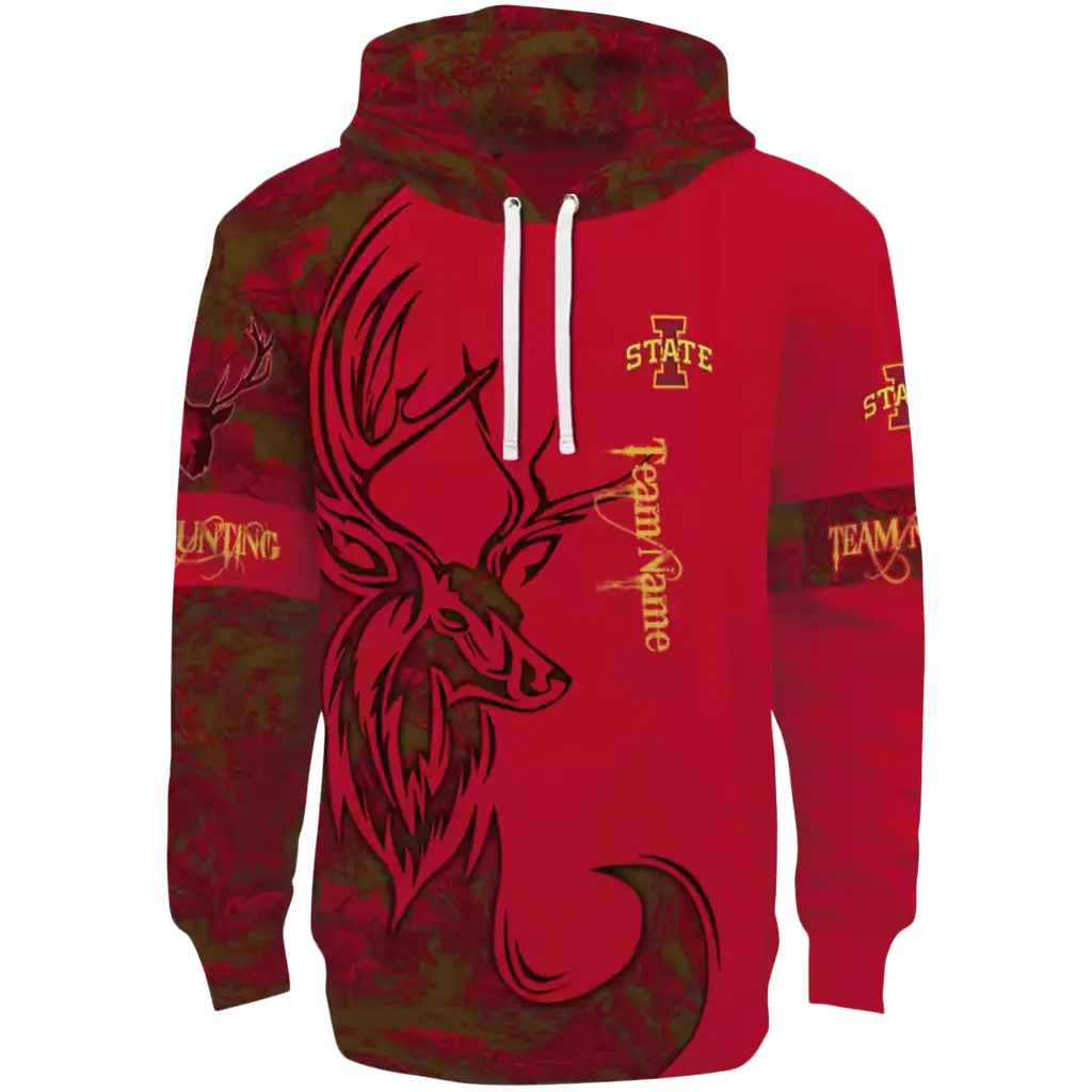 custom iowa state cyclones deer silhouette red hoodie best selling custom iowa state cyclones deer silhouette red hoodie best selling