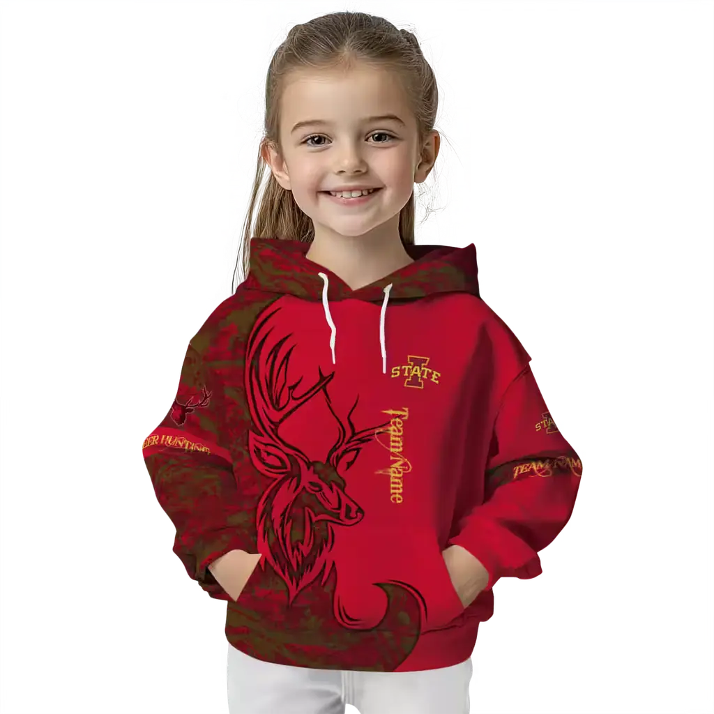 custom iowa state cyclones deer silhouette red hoodie top rated custom iowa state cyclones deer silhouette red hoodie top rated