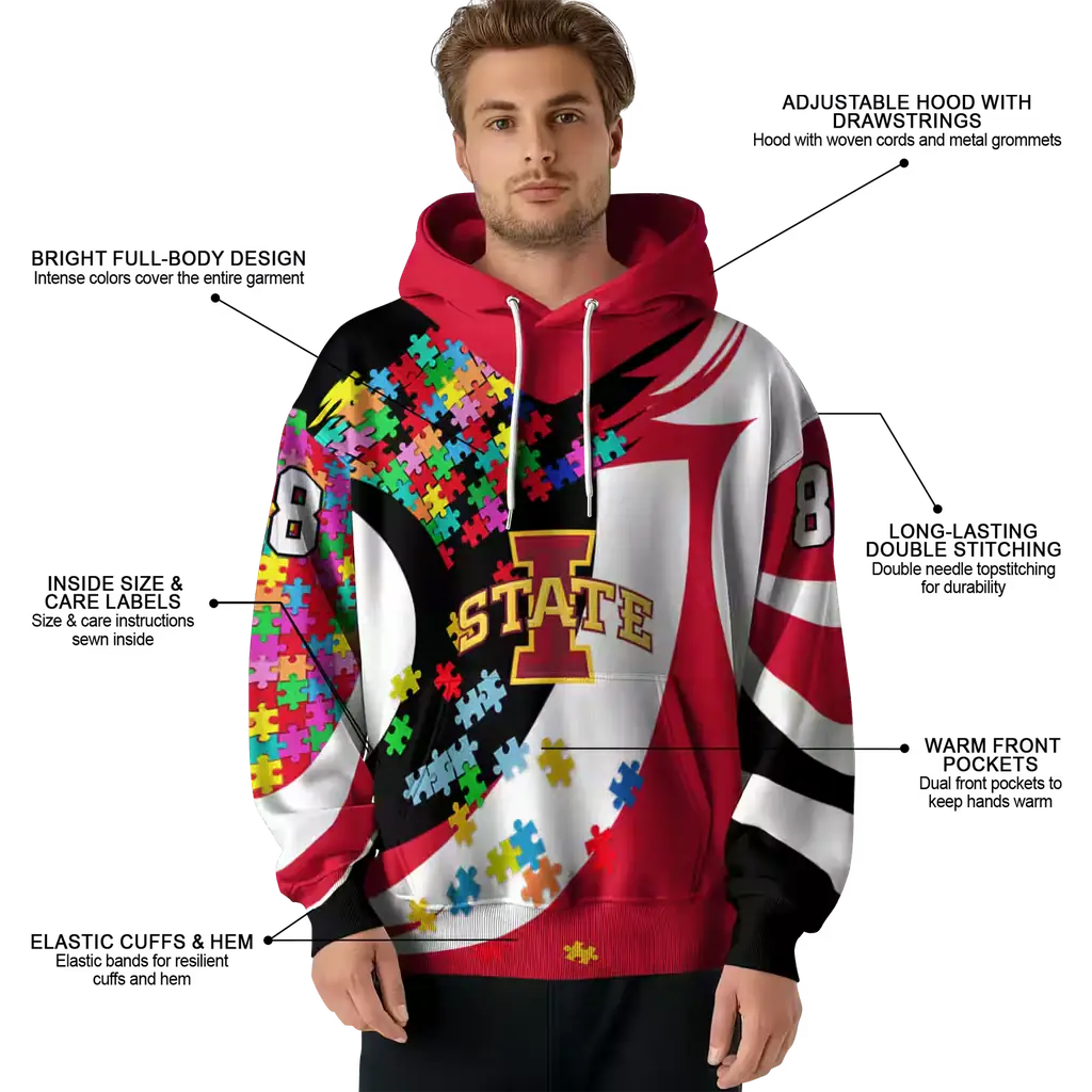 custom iowa state cyclones puzzle pieces red hoodie latest model custom iowa state cyclones puzzle pieces red hoodie latest model