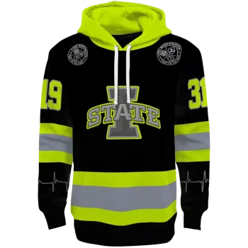 custom iowa state cyclones safety motif black neon green hoodie best selling
