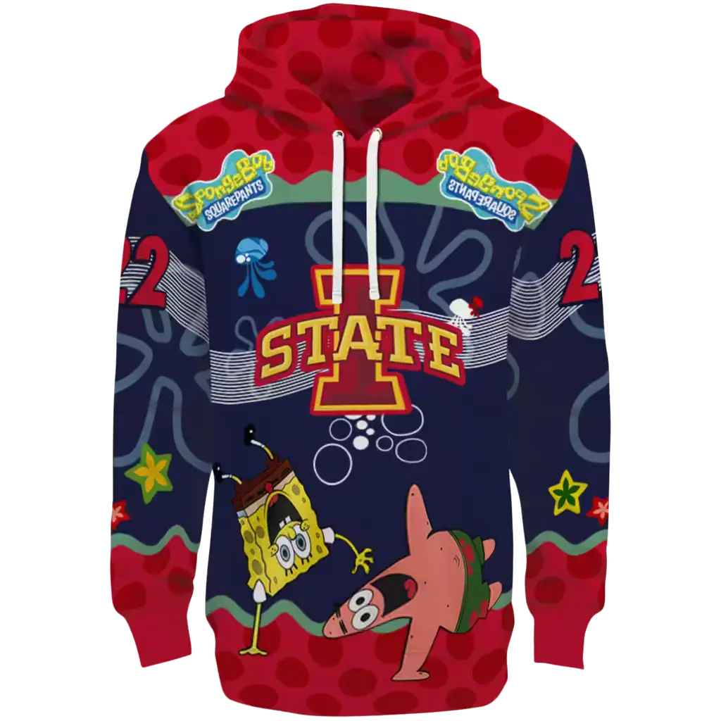 custom iowa state cyclones spongebob patrick star red navy hoodie best selling custom iowa state cyclones spongebob patrick star red navy hoodie best selling