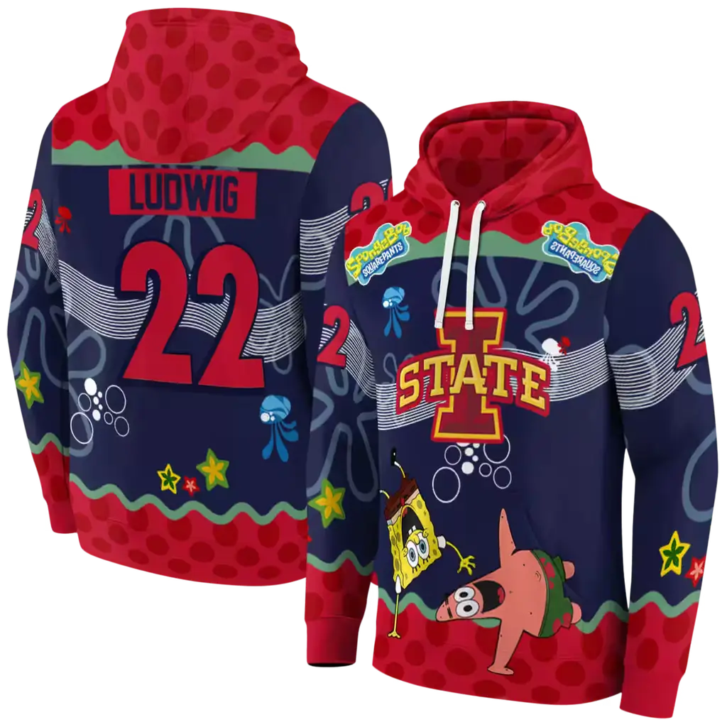 custom iowa state cyclones spongebob patrick star red navy hoodie fashion forward custom iowa state cyclones spongebob patrick star red navy hoodie fashion forward