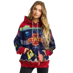 custom iowa state cyclones spongebob patrick star red navy hoodie best selling