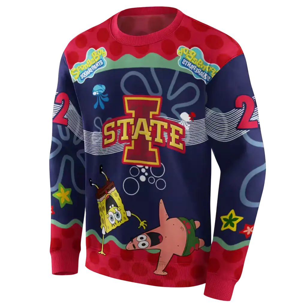 custom iowa state cyclones spongebob patrick star red navy hoodie new arrival custom iowa state cyclones spongebob patrick star red navy hoodie new arrival