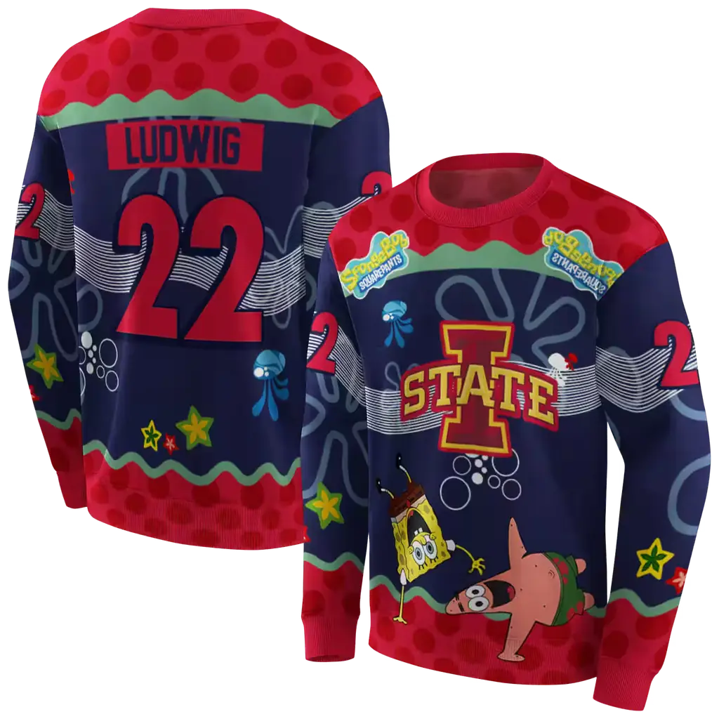 custom iowa state cyclones spongebob patrick star red navy hoodie premium grade custom iowa state cyclones spongebob patrick star red navy hoodie premium grade