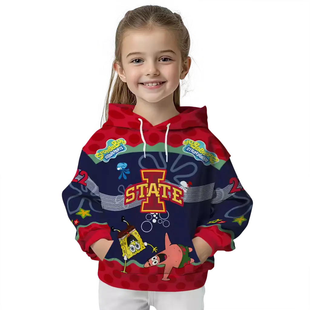 custom iowa state cyclones spongebob patrick star red navy hoodie top rated custom iowa state cyclones spongebob patrick star red navy hoodie top rated