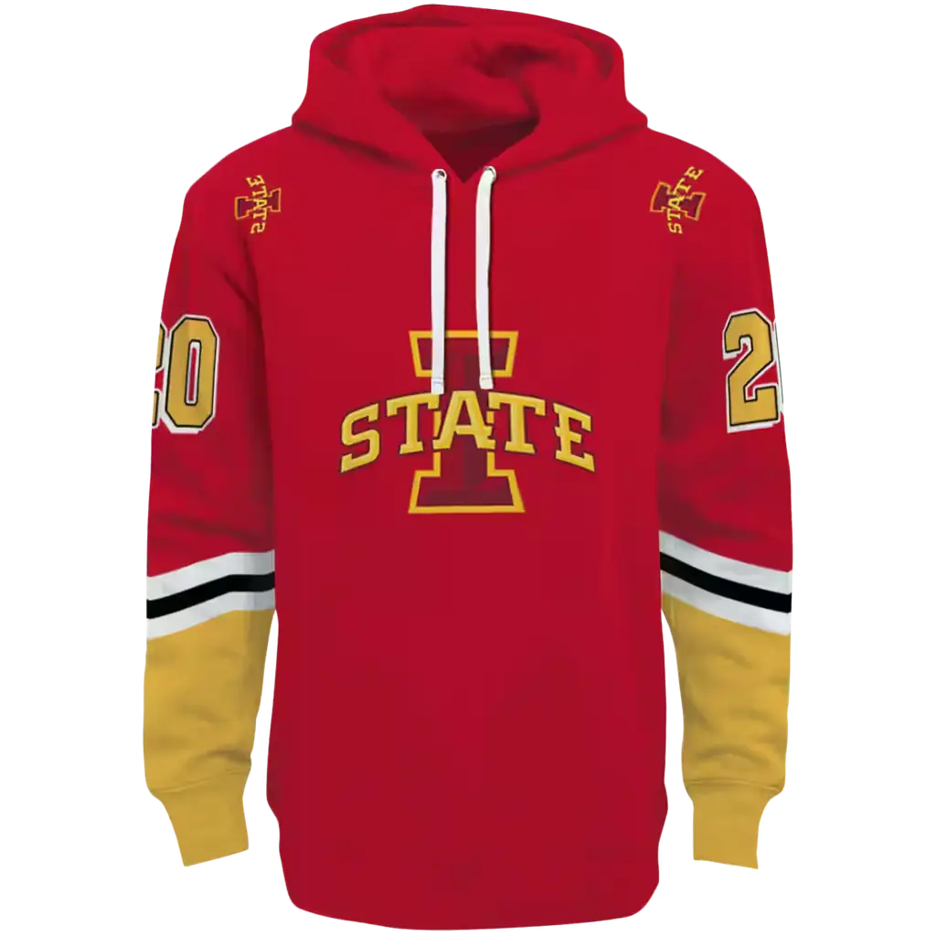 custom iowa state cyclones striped sleeves red hoodie best selling custom iowa state cyclones striped sleeves red hoodie best selling