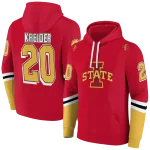 custom iowa state cyclones striped sleeves red hoodie best selling