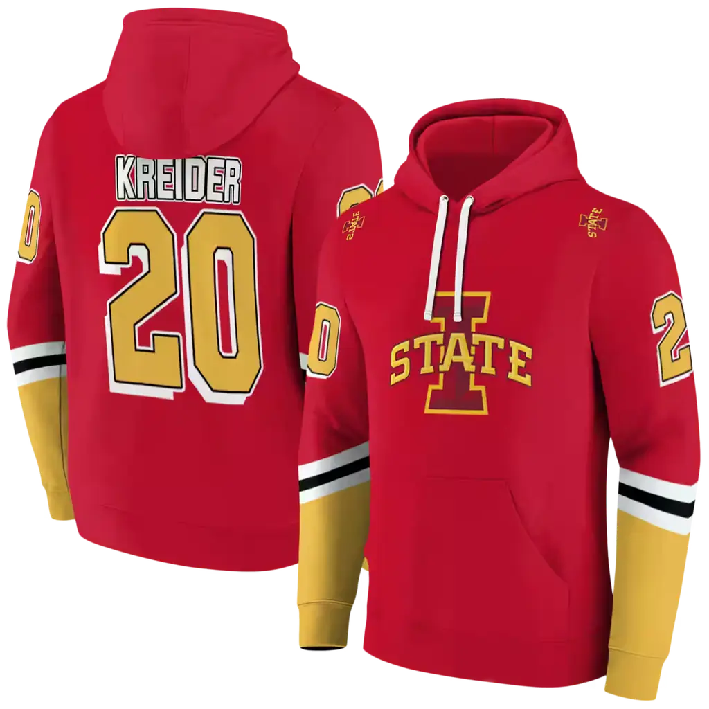 custom iowa state cyclones striped sleeves red hoodie fashion forward custom iowa state cyclones striped sleeves red hoodie fashion forward