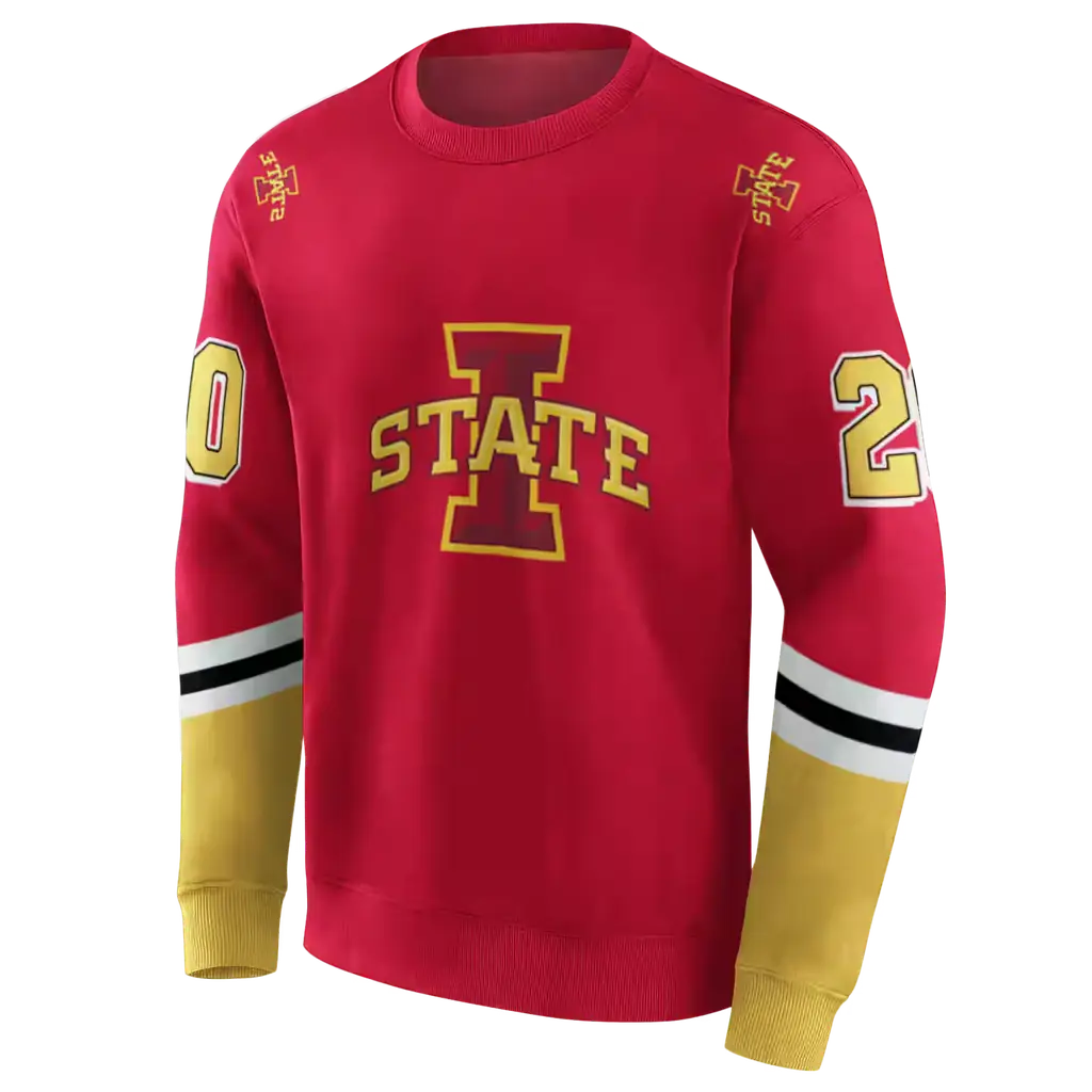 custom iowa state cyclones striped sleeves red hoodie new arrival custom iowa state cyclones striped sleeves red hoodie new arrival