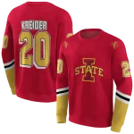 custom iowa state cyclones striped sleeves red hoodie best selling