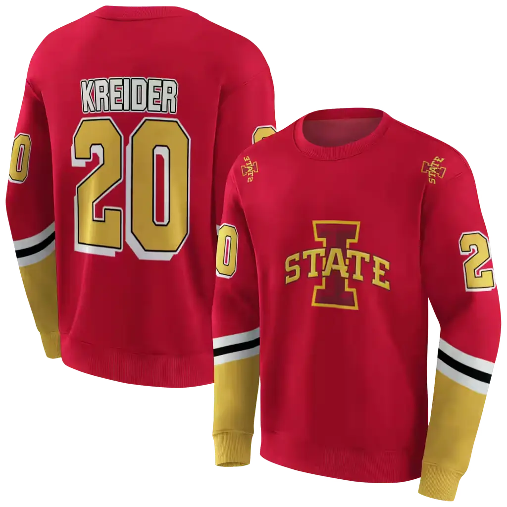 custom iowa state cyclones striped sleeves red hoodie premium grade custom iowa state cyclones striped sleeves red hoodie premium grade