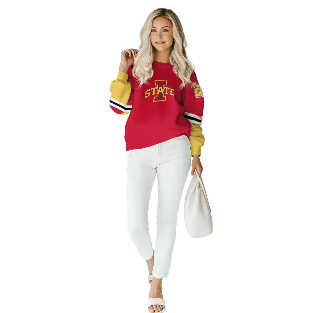 custom iowa state cyclones striped sleeves red hoodie trendy custom iowa state cyclones striped sleeves red hoodie trendy