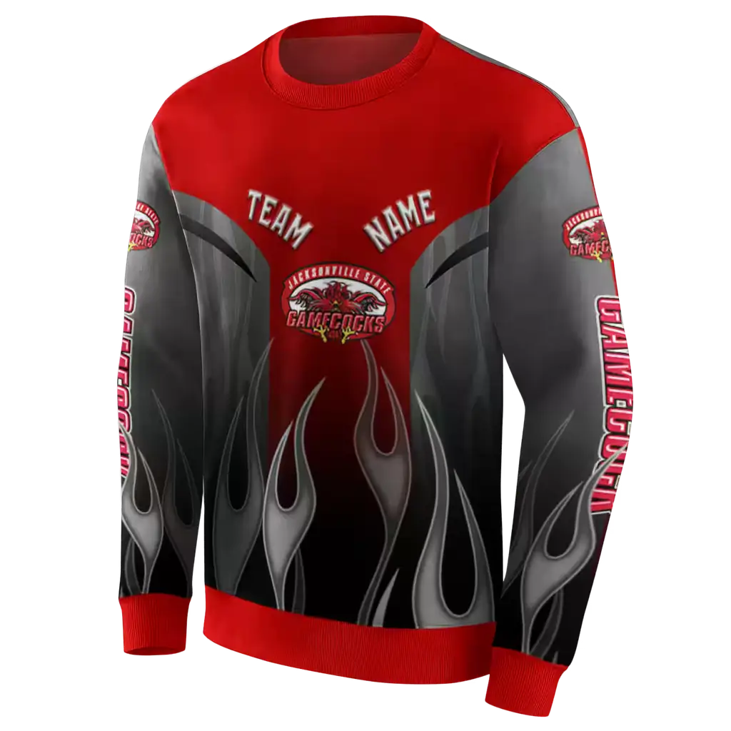 custom jacksonville state gamecocks flame design red hoodie new arrival custom jacksonville state gamecocks flame design red hoodie new arrival