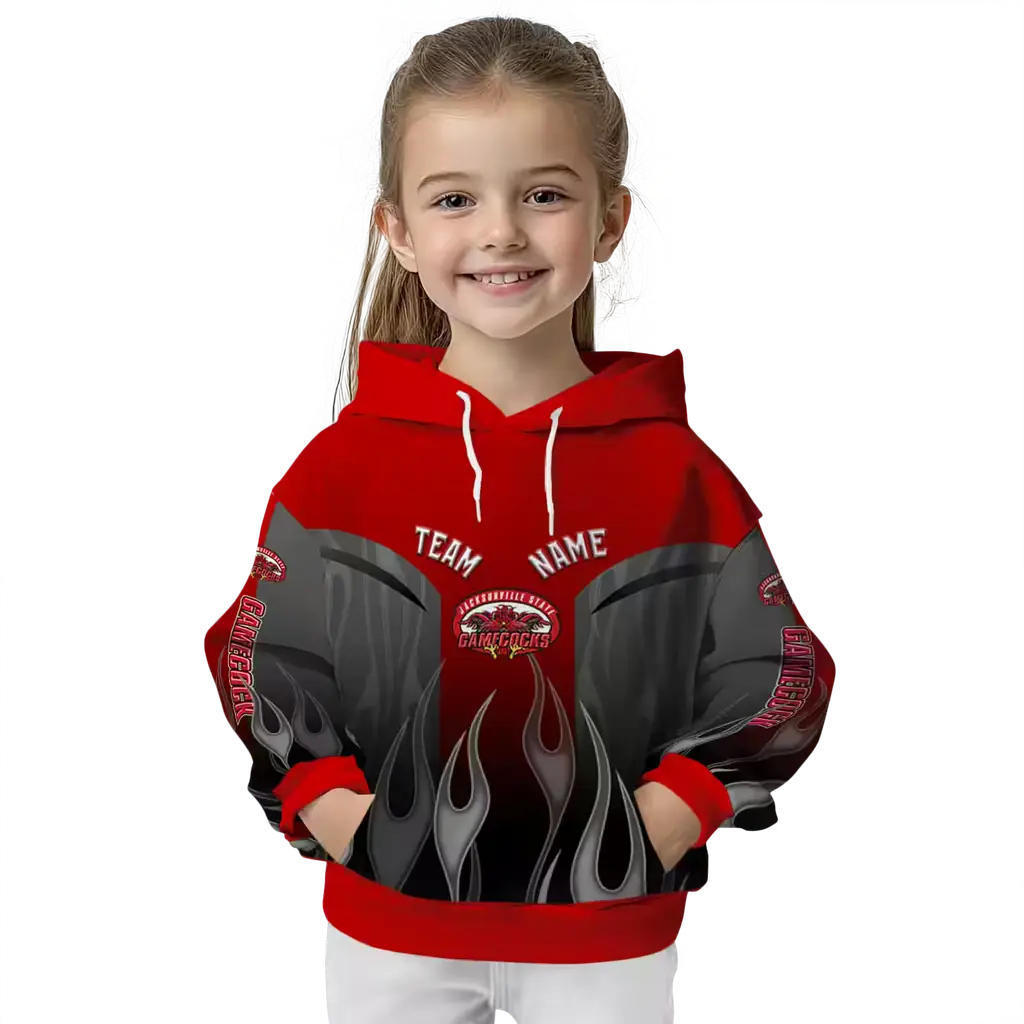 custom jacksonville state gamecocks flame design red hoodie top rated custom jacksonville state gamecocks flame design red hoodie top rated