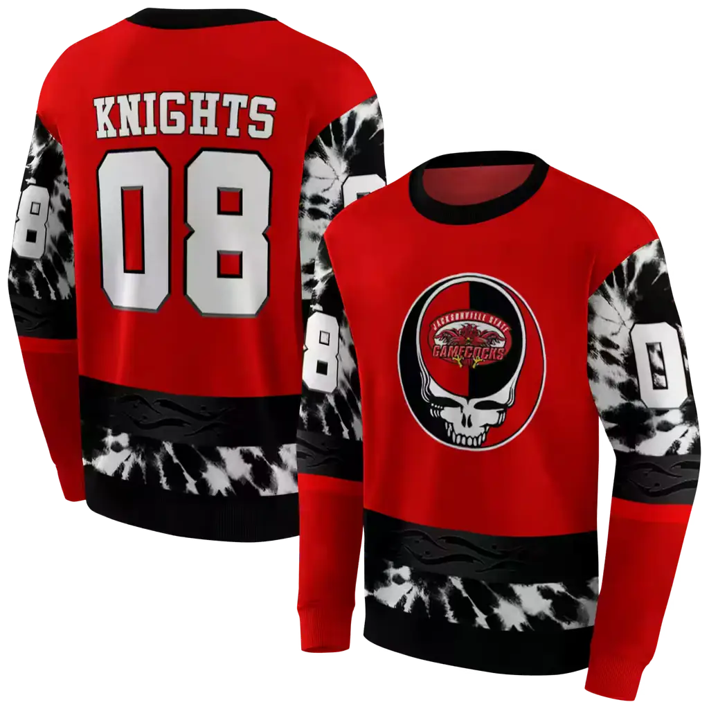 custom jacksonville state gamecocks grateful vibes red hoodie premium grade custom jacksonville state gamecocks grateful vibes red hoodie premium grade