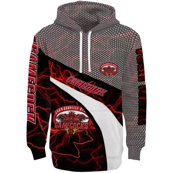 custom jacksonville state gamecocks hexagonal mesh red black gray hoodie best selling