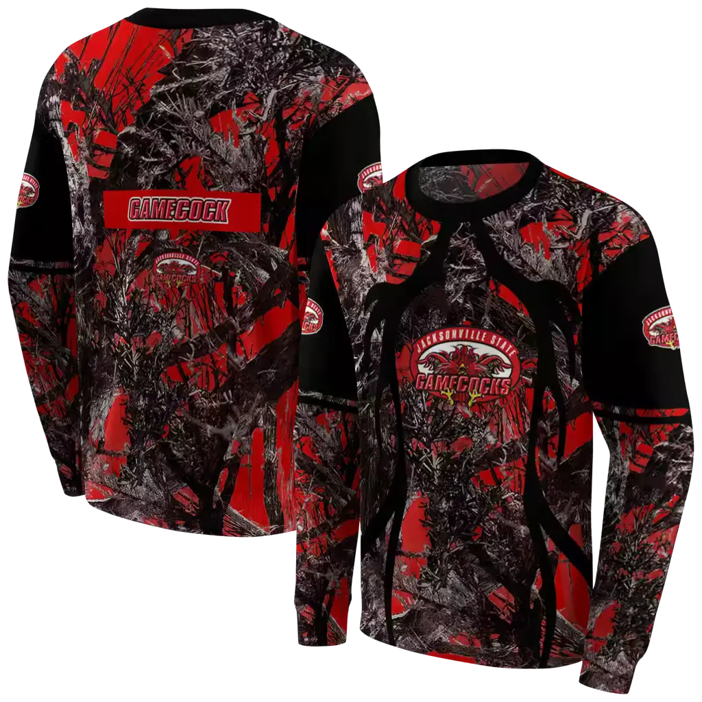 custom jacksonville state gamecocks hunting theme red black hoodie premium grade custom jacksonville state gamecocks hunting theme red black hoodie premium grade