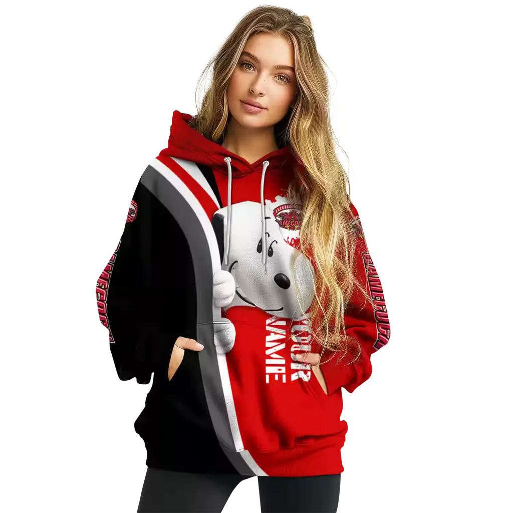 custom jacksonville state gamecocks peeking snoopy red hoodie high quality custom jacksonville state gamecocks peeking snoopy red hoodie high quality
