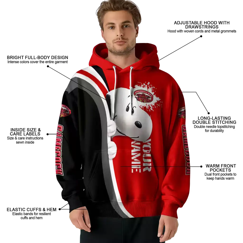 custom jacksonville state gamecocks peeking snoopy red hoodie latest model custom jacksonville state gamecocks peeking snoopy red hoodie latest model