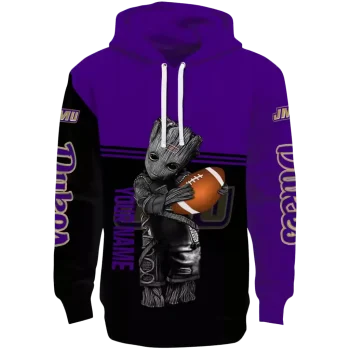 custom james madison dukes baby groot purple black hoodie best selling