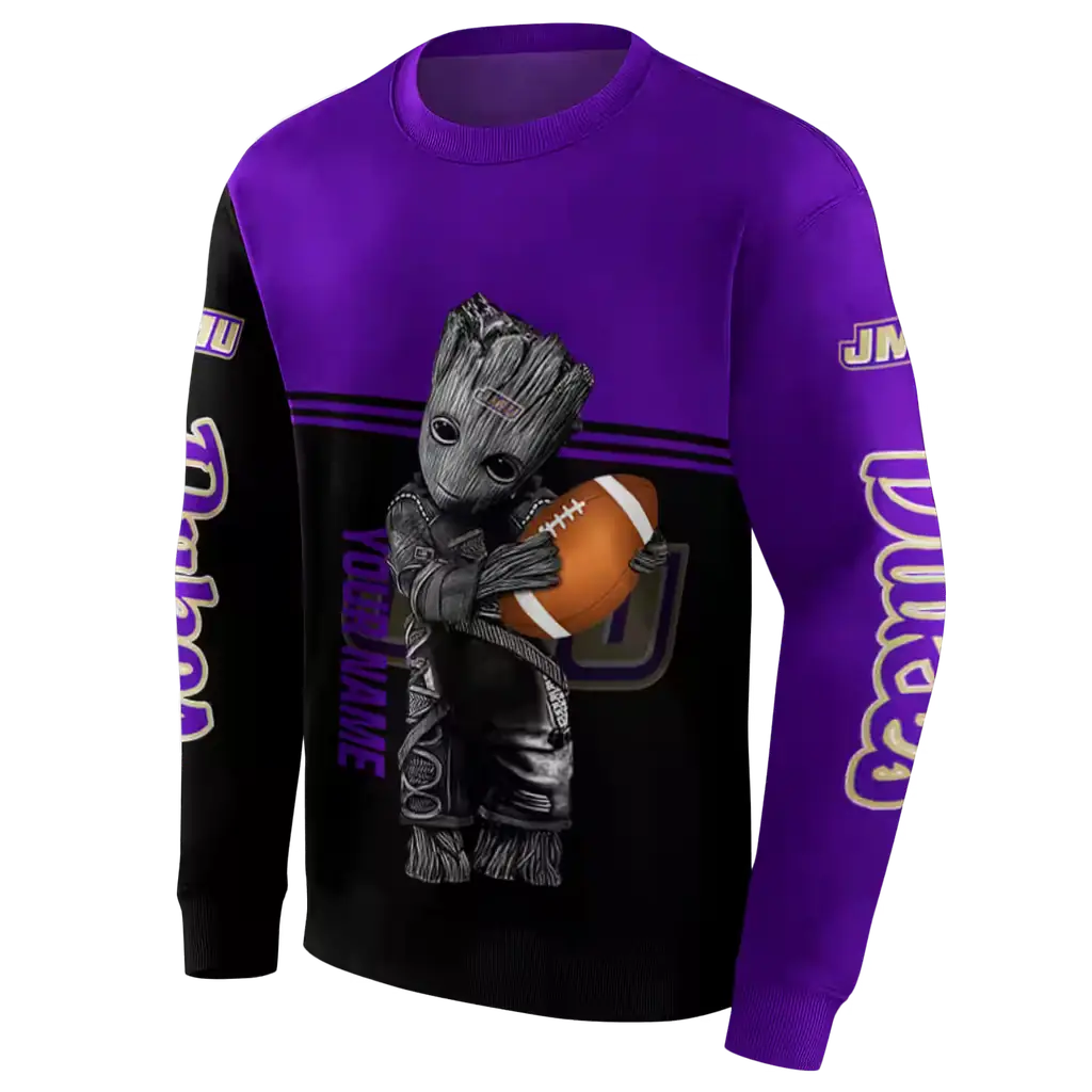 custom james madison dukes baby groot purple black hoodie new arrival custom james madison dukes baby groot purple black hoodie new arrival