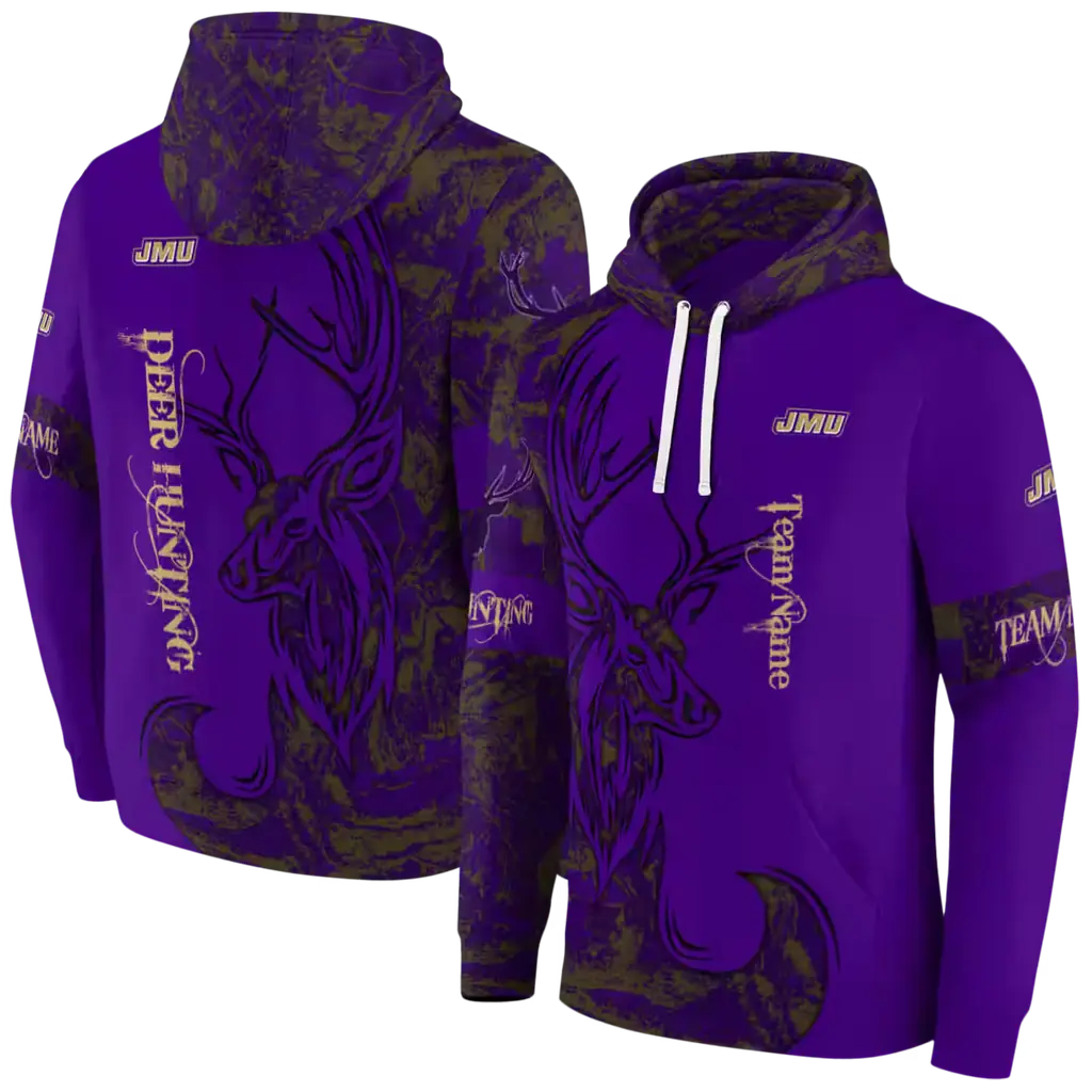 custom james madison dukes deer silhouette purple hoodie fashion forward custom james madison dukes deer silhouette purple hoodie fashion forward
