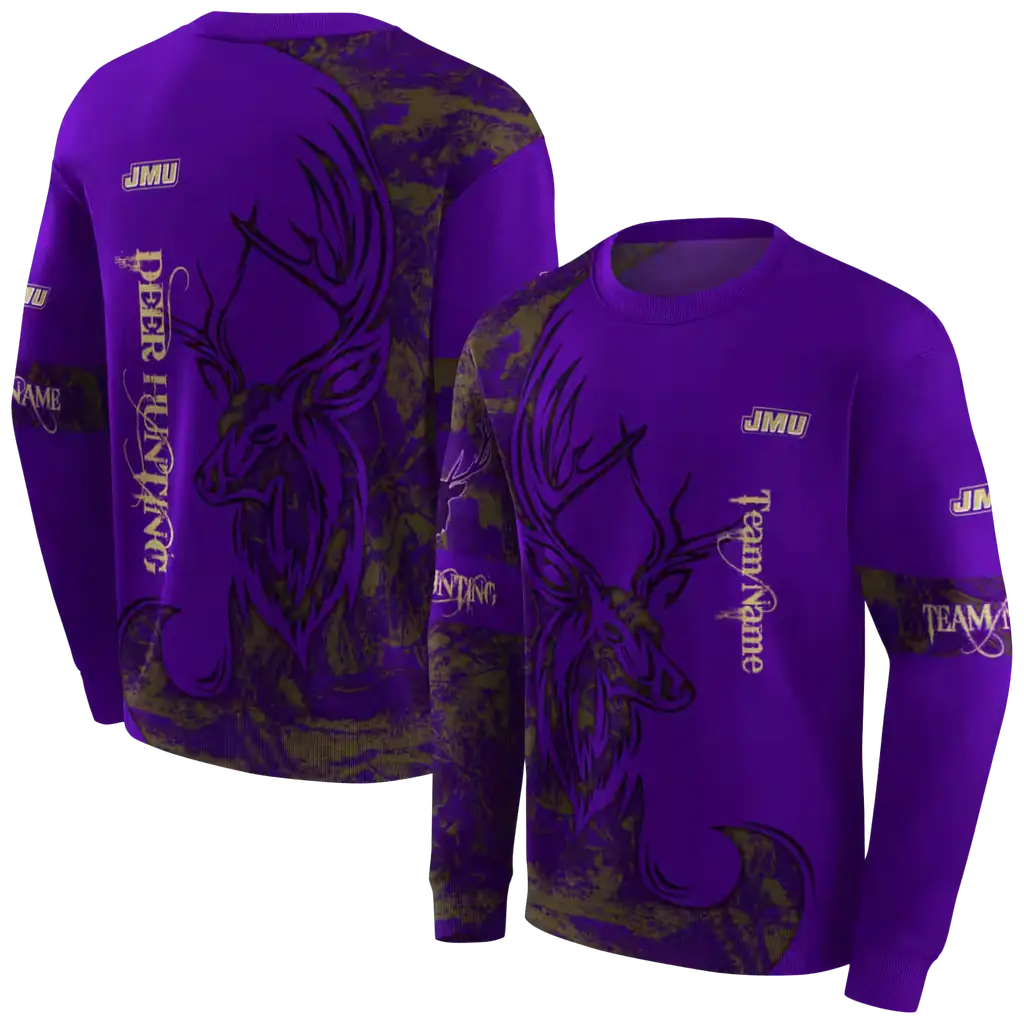 custom james madison dukes deer silhouette purple hoodie premium grade custom james madison dukes deer silhouette purple hoodie premium grade