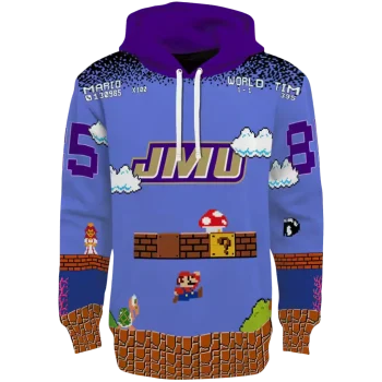 custom james madison dukes mario blue black hoodie best selling
