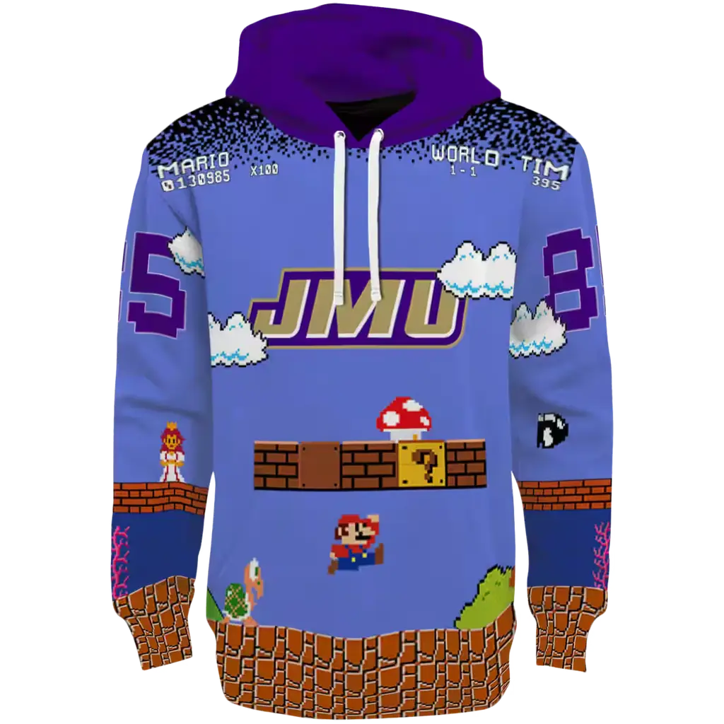 custom james madison dukes mario blue black hoodie best selling custom james madison dukes mario blue black hoodie best selling