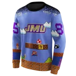 custom james madison dukes mario blue black hoodie best selling