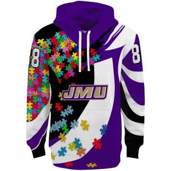 custom james madison dukes puzzle pieces purple hoodie best selling