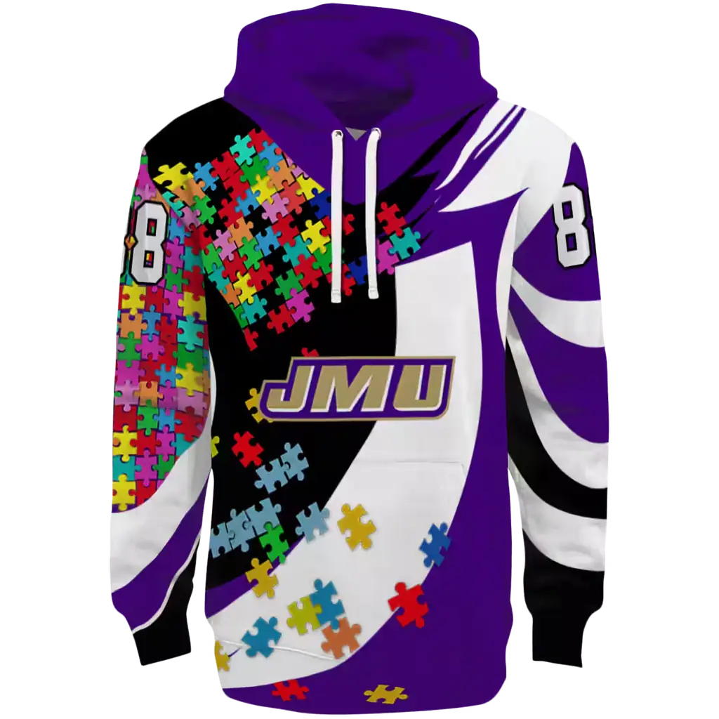 custom james madison dukes puzzle pieces purple hoodie best selling custom james madison dukes puzzle pieces purple hoodie best selling